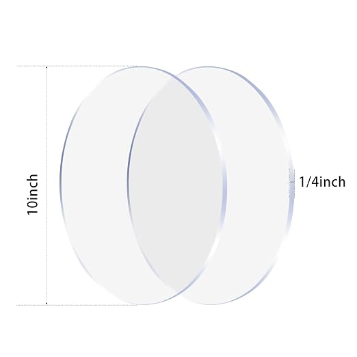2 Pieces 1/4" Round Plexiglass Sheet, 10 Inch Diameter Clear Acrylic Circle - Image 4