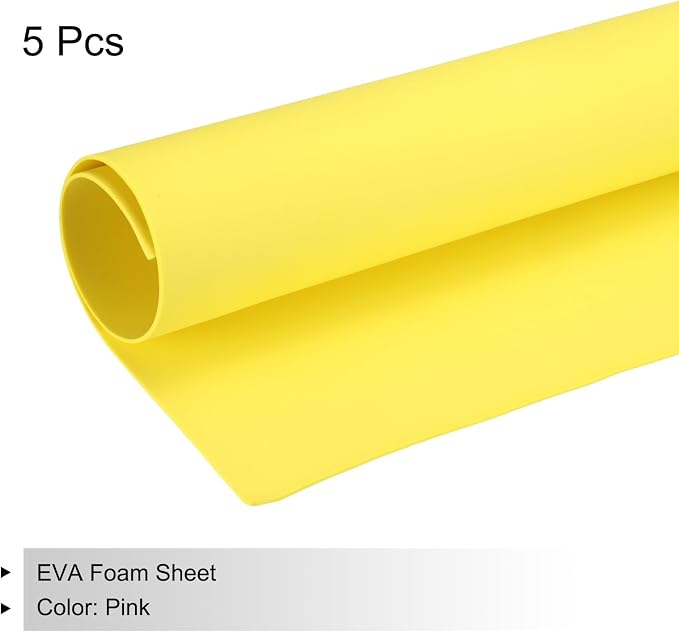 MECCANIXITY EVA Foam Sheets Lemon Yellow 35.4 Inch x 19.7 Inch 2mm Thick Crafts - Image 3
