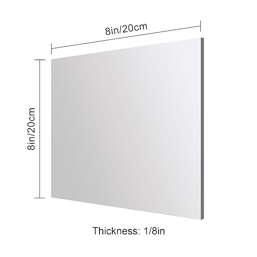 Silver Mirror Acrylic Sheets – 6 Pack, 8x8 Inches, 1/8 Inch Thick, Reflective - Image 6