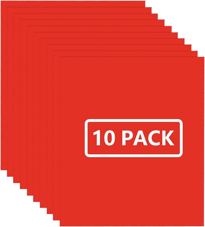 FUNKAKA Red HTV Heat Transfer Vinyl Bundle, 10 Sheets Sticky HTV Vinyl by FUNKAKA