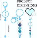 6Pcs Beadable Keychain Bars Blanks Bead Keychain Bar Metal Beaded Keychains - Image 2