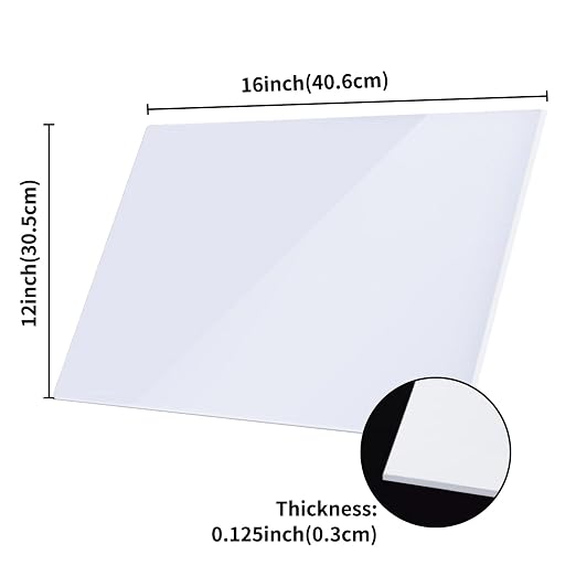 White Acrylic Sheets 12" x 16" x 1/8", 2 Pack Cranviech White Cast Plexiglass - Image 2