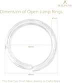BEADNOVA 8mm Open Jump Rings Silver Jump Rings - Image 3