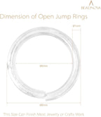 BEADNOVA 8mm Open Jump Rings Silver Jump Rings - Image 3