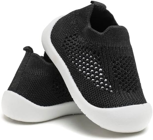 Baby Walking Shoes Toddler Girl Boy Soft Sole Breathable Cotton Canvas Shoes Infant Lightweight Non-Slip Safer Slip-on First Walkers Shoes Casual Tennis Wide Sneakers Rubber Soles Running Outdoor