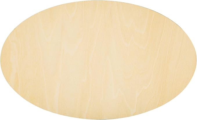 Unfinished Wood Oval Slices for Crafts, 150 * 100 * 2mm by SPKESE