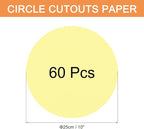 MECCANIXITY 60 PCS Light Yellow Color Circle Cutouts Paper 10 Inch Round Card - Image 2