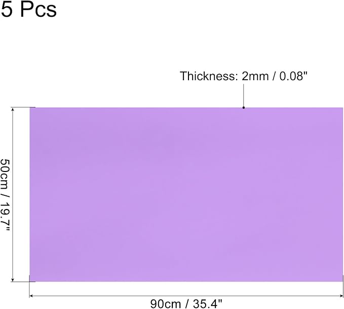 MECCANIXITY EVA Foam Sheets Light Purple 35.4 Inch x 19.7 Inch 2mm Thick Crafts - Image 2