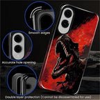 for Samsung Galaxy S25 Edge Case, Cool Dinosaur Red Black Pattern Glossy 2 in 1 - Image 5