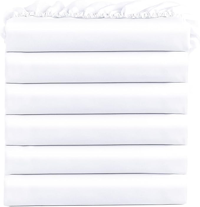 FreshCulture Queen Fitted Sheets, Bulk Pack of 6, Deep Pocket, Soft Microfiber by FreshCulture