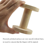 HAHIYO 4Inch/10cm 2PCs Natural Wood Unfinished Wooden Empty Thread Spool Smooth - Image 6