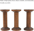 HAHIYO 3Inch/7.5cm 3PCs Light Brown Color Wood Spool - Image 6