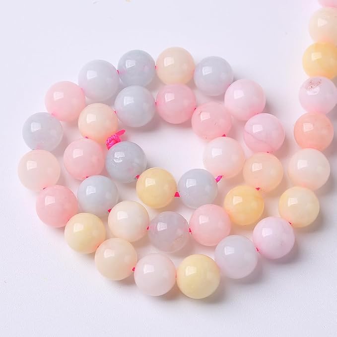 45pcs 8mm Natural Stone Morganite Beads Round Loose Beads - Image 5