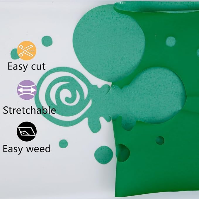 guangyintong Green Heat Transfer Vinyl HTV Rolls, Glossy Surface HTV Vinyl - Image 3