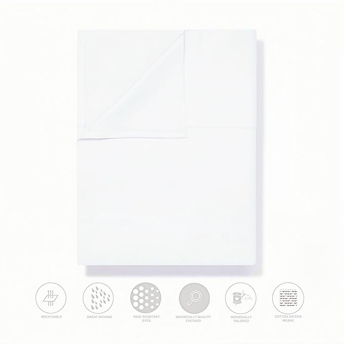 King Size Flat Sheet Only, Soft 300 Thread Count 100% Cotton Flat Sheets - Image 3