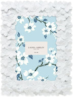 Laura Ashley 4x6 White Flower Textured Hand-Crafted Resin Picture Frame w/Easel - Image 2