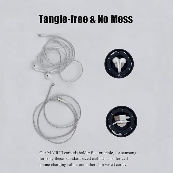 MAIRUI Wired Earbud Case Earphone Headphone Cord Organizer Earbuds Wrap Soft - Image 4