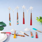 FASHEWELRY 26Pcs Resin Wood Earring Charms Long Triangle Transparent Wooden - Image 2