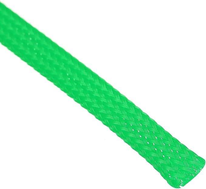 uxcell PET Expandable Sleeving 25ft 1/4" Green Cable Management Sleeve Cord - Image 2