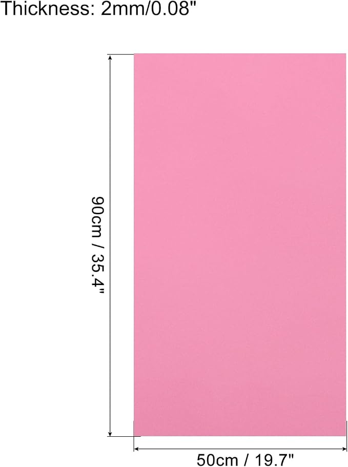 MECCANIXITY EVA Foam Sheets Pink 35.4 Inch x 19.7 Inch 2mm Thick Crafts Foam - Image 2