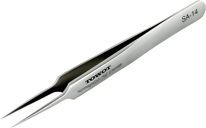 Precision Tweezers, Stainless Steel Pointed Ultrafine Tweezers by TOWOTPrecisionTool