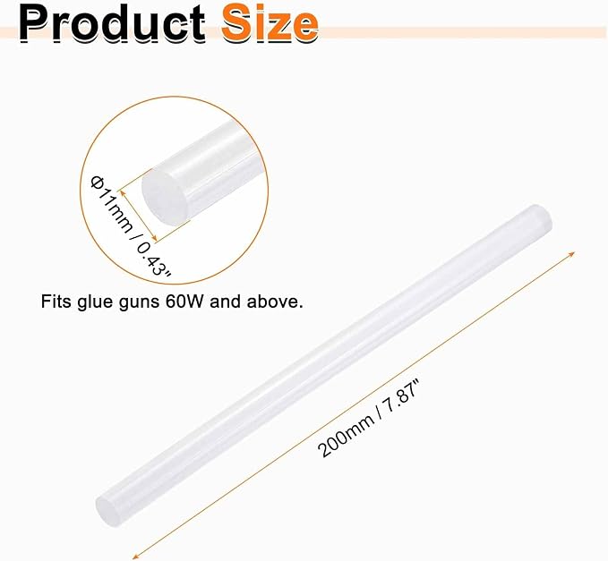 HARFINGTON 10pcs Hot Glue Sticks 0.43" Dia x 7.87" Long EVA Mini Hot Melt - Image 2