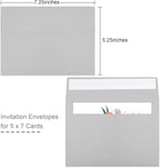 50 Packs 5x7 Dark Gray Envelope 5x7, Dark Gray Invitation Envelopes Self Seal - Image 2