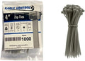 Kable Kontrol Gray Zip Ties 4 Inch 1000 Pcs, 18 Lbs Tensile Strength, by KABLEKONTROL%C2%AE