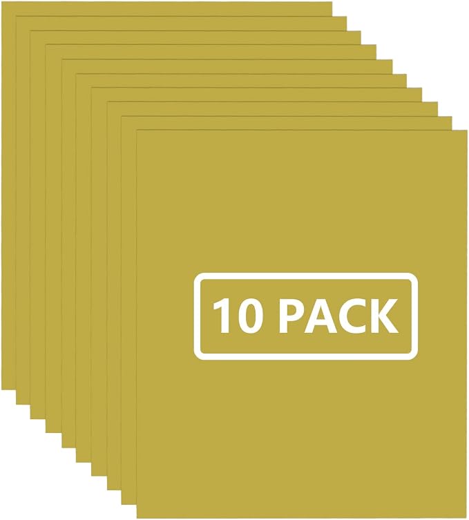 FUNKAKA Golden HTV Heat Transfer Vinyl Bundle, 10 Sheets Sticky HTV Vinyl by FUNKAKA