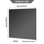 5 Pcs 8 x8 Inch Black Acrylic Mirror Sheet, 1/8 Inch Thick Opaque Glossy Mirror - Image 4