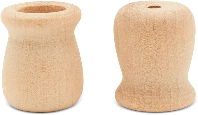 Bean Pot Candle Cups, 1-5/16 Inch, 5/8 Inch Hole, Wood Turnings - Image 3