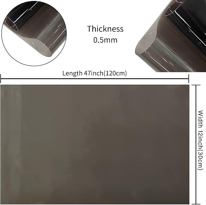 HYANG Grey Transparent PVC Super Clear Holographic Vinyl Faux Leather Sheets 1 - Image 4