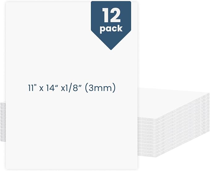 12 Pcs Foam Board 11X14 White Poster Board, Goefun 1/8 Inch Lightweight Acid by Goefun
