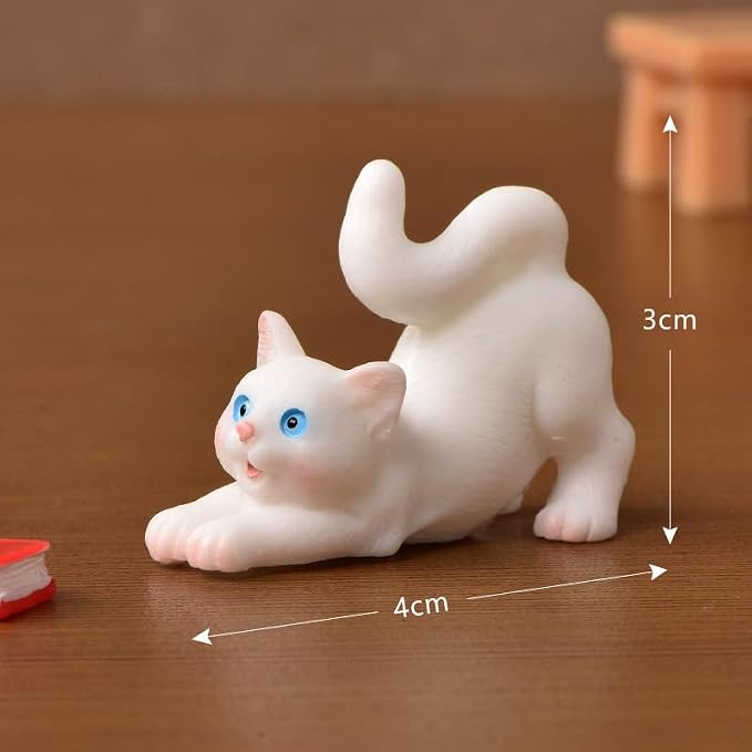 Dollhouse Cats w/ 1/12 Scale Accessories Mini Furniture Model Wooden Miniature - Image 9