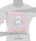 Laura Ashley 5x7 Pink Flower Textured Hand-Crafted Resin Picture Frame - Image 4
