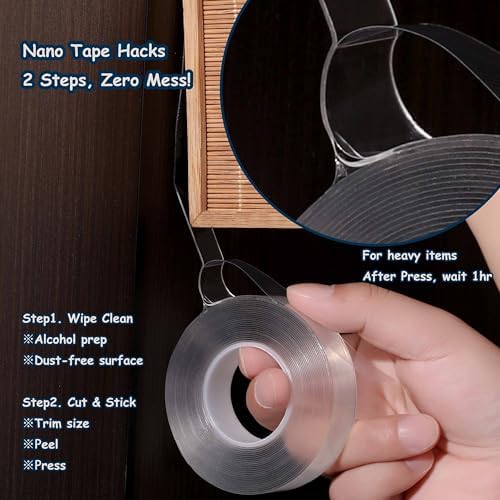 Valley'sYuMiao 4Rolls, Nano Double Sided Mountinging Tape, Adhesive-self Heavy - Image 6