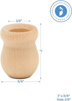 Bean Pot Candle Cups, 1 Inch, 7/16 Inch Hole, Wood Turnings - Image 2