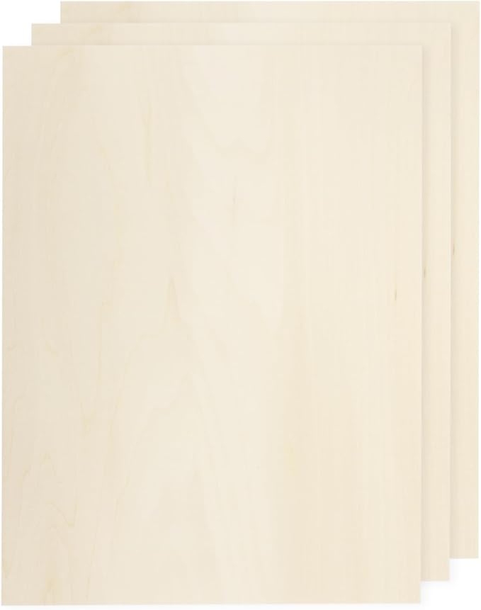 MECCANIXITY 3pcs Basswood Sheets 7.9 x 12 x 5/32 Inch Unfinished Wood Boards by MECCANIXITY