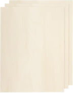MECCANIXITY 3pcs Basswood Sheets 12 x 16 x 1/8 Inch Unfinished Wood Boards by MECCANIXITY