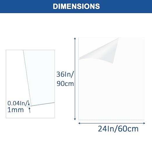 6 Pack Clear Plexiglass Sheets 36×24×0.04In Thin PET Plexiglass Sheets - Image 2