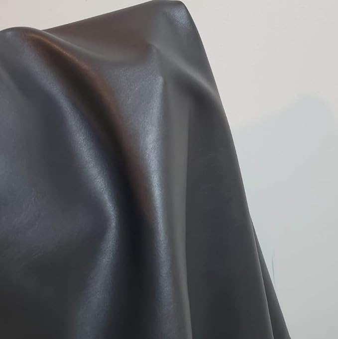 Dark Gray Faux Leather by the Yard Synthetic Pleather 0.9 mm 1 Yard 52 inch - Image 2