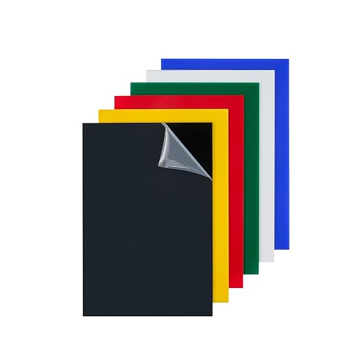 OMTech 6 Pack Colored Acrylic Sheets, 6-Color Acrylic Plastic Boards by OMTech