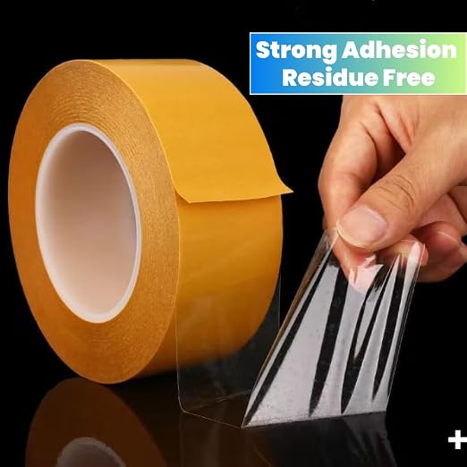 Ultra Thin Clear PET Double Sided Tape 0.5” x 82 Ft Strong Adhesive Removable - Image 5