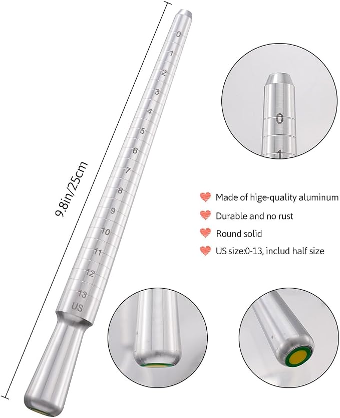 Meowoo Ring Sizer Measuring Tool Set, Metal Ring Guage - Image 3