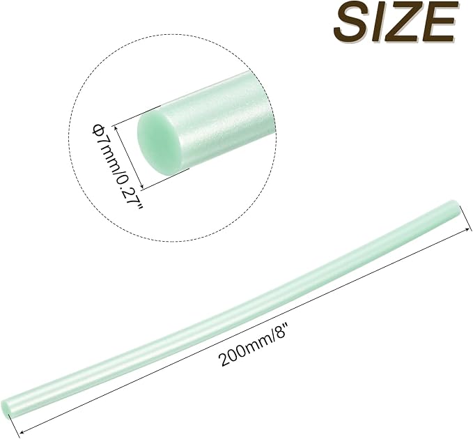uxcell Mini Hot Glue Sticks for Glue Gun 7mm x 200mm Fresh Green 12pcs - Image 2
