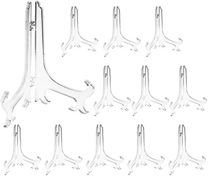 Artliving 5 Inch Clear Plastic Easels or Stand/Plate Holders to Display by Artliving