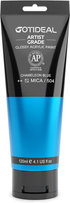 GOTIDEAL Iridescent Acrylic Paint Chameleon Blue Tubes Non Toxic Non Fading by GOTIDEAL
