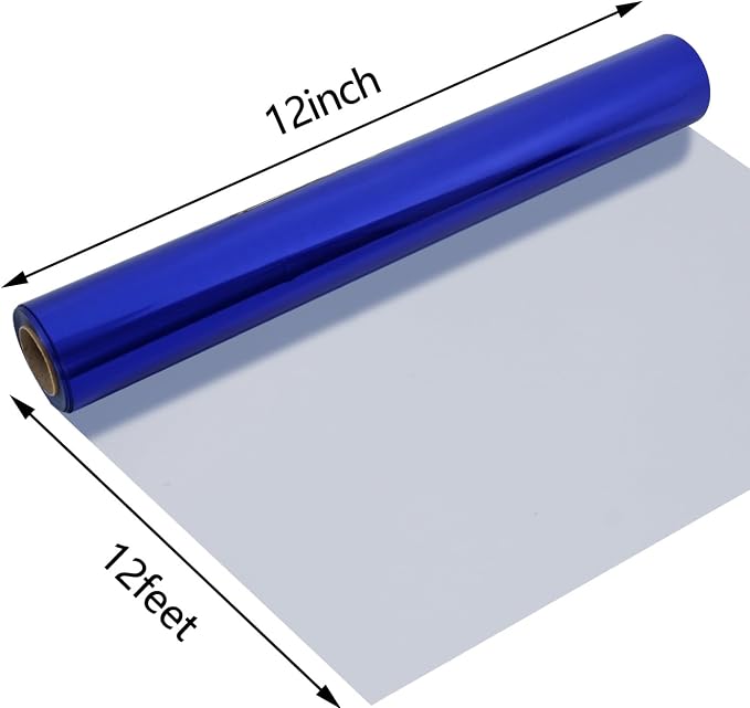 guangyintong Soft Metal Heat Transfer Vinyl Glossy Blue HTV Rolls, HTV Vinyl - Image 2