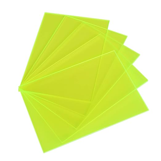 5 Pack Acrylic Sheet Green Fluorescent Colored Translucent Sheets Easy to Cut by Custign