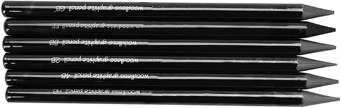 PENINSULA LOVE 6Pcs Woodless Graphite Pencils HB 2B 4B 6B 8B EE Artist - Image 5